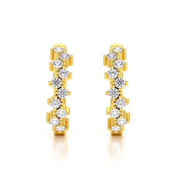 Boucles d'oreilles ADEN Créoles Or 585 Jaune Diamant 1.602grs
