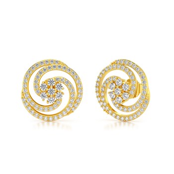 Boucles d'oreilles ADEN Or 585 Jaune Diamant 4.01grs