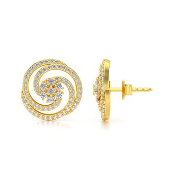 Boucles d'oreilles ADEN Or 585 Jaune Diamant 4.01grs