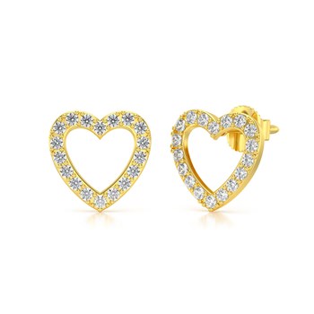 Boucles d'oreilles ADEN Coeur Or 585 Jaune Diamant 1.284grs