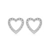 Boucles d'oreilles ADEN Coeur Or 585 Blanc Diamant 1.284grs - vue V1