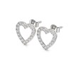Boucles d'oreilles ADEN Coeur Or 585 Blanc Diamant 1.284grs - vue V3
