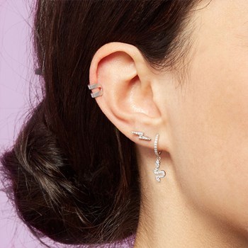 Piercing puce Agatha éclair argent oxydes