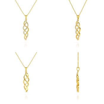 Collier Pendentif ADEN Or 585 Jaune Diamant Chaine Or 585 incluse 2.694grs