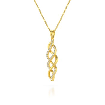 Collier Pendentif ADEN Or 585 Jaune Diamant Chaine Or 585 incluse 2.694grs