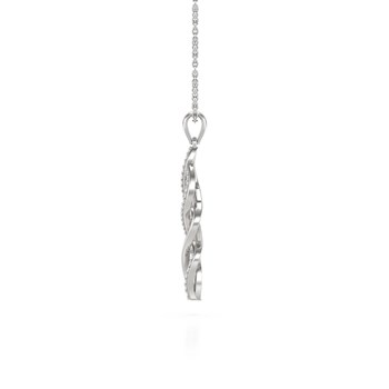 Collier Pendentif ADEN Or 585 Blanc Diamant Chaine Or 585 incluse 2.694grs