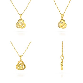 Collier Pendentif ADEN Or 585 Jaune Diamant Chaine Or 585 incluse 2.034grs