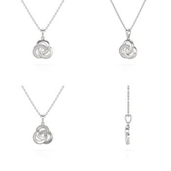 Collier Pendentif ADEN Or 585 Blanc Diamant Chaine Or 585 incluse 2.034grs