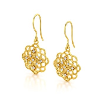 Boucles d'oreille ADEN Or 585 Jaune Diamant 4.646grs