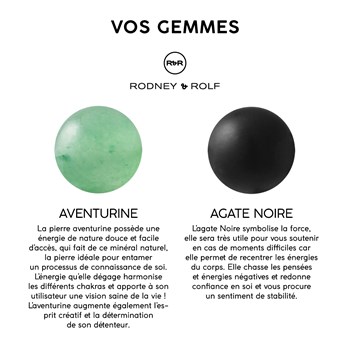 Bracelet Triple Rang SHAMAN, Aventurine Verte, Agate Noire Matte , Argent 925