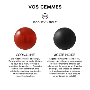 Bracelet Triple Rang SHAMAN, Cornaline Rouge , Agate Noire Matte , Argent 925