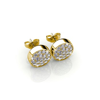 Boucles d'oreilles Rond - Goud en Kristal