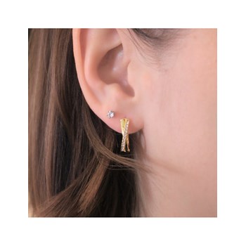 Boucles d'oreilles Criss - Doré et Cristal