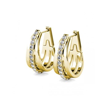 Earrings Aurielle Hoop - Gold and Crystal