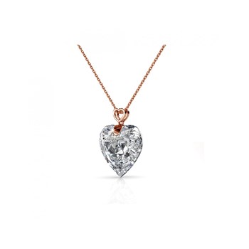 Pendentif Cheery heart - Or Rosé et Cristal