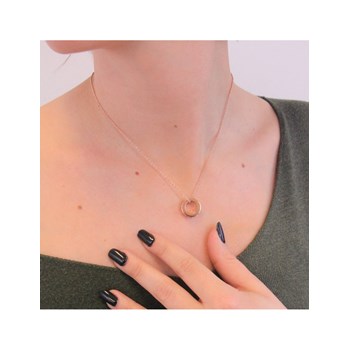 Square Roller pendant - Rose gold and crystal