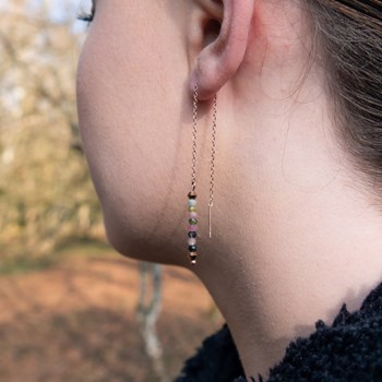 Boucles d'oreilles pendantes Lumia en pierres Tourmaline
