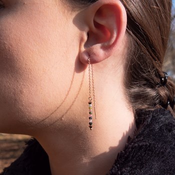 Boucles d'oreilles pendantes Lumia en pierres Tourmaline