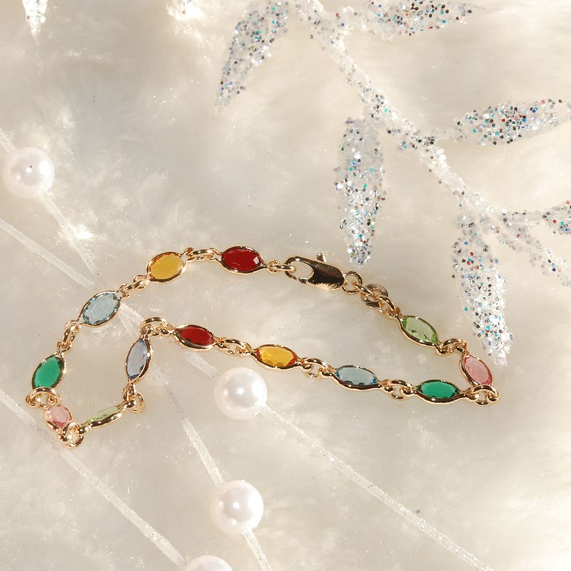 Bracelet plaqué or et pierres colorées NOA - Bijoux Privés Discovery - vue 2