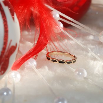 Bague bicolore en plaque or et noir THÉA - Bijoux Privés Discovery