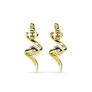 Boucles d'oreilles Spiral - Doré et Cristal