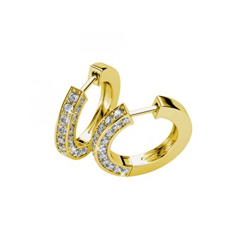 Boucles d'oreilles Perry  - Doré et Cristal