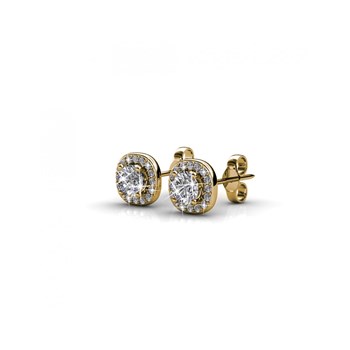 Boucles d'oreilles Cushy - Doré et Cristal