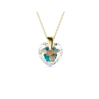 Pendentifs Crystaline Heart - Doré et Blanc brillant