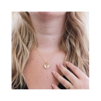Pendentifs Crystaline Heart - Doré et Blanc brillant