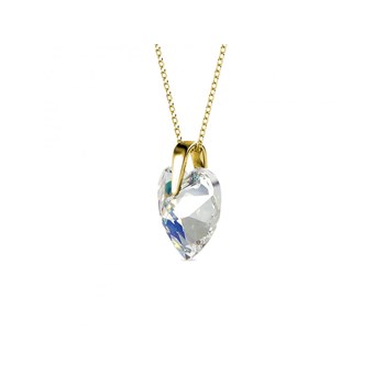 Pendentifs Crystaline Heart - Doré et Blanc brillant