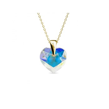 Pendentifs Crystaline Heart - Doré et Blanc brillant