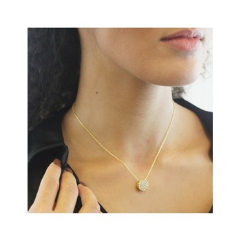 Pendentif Round - Or et Cristal