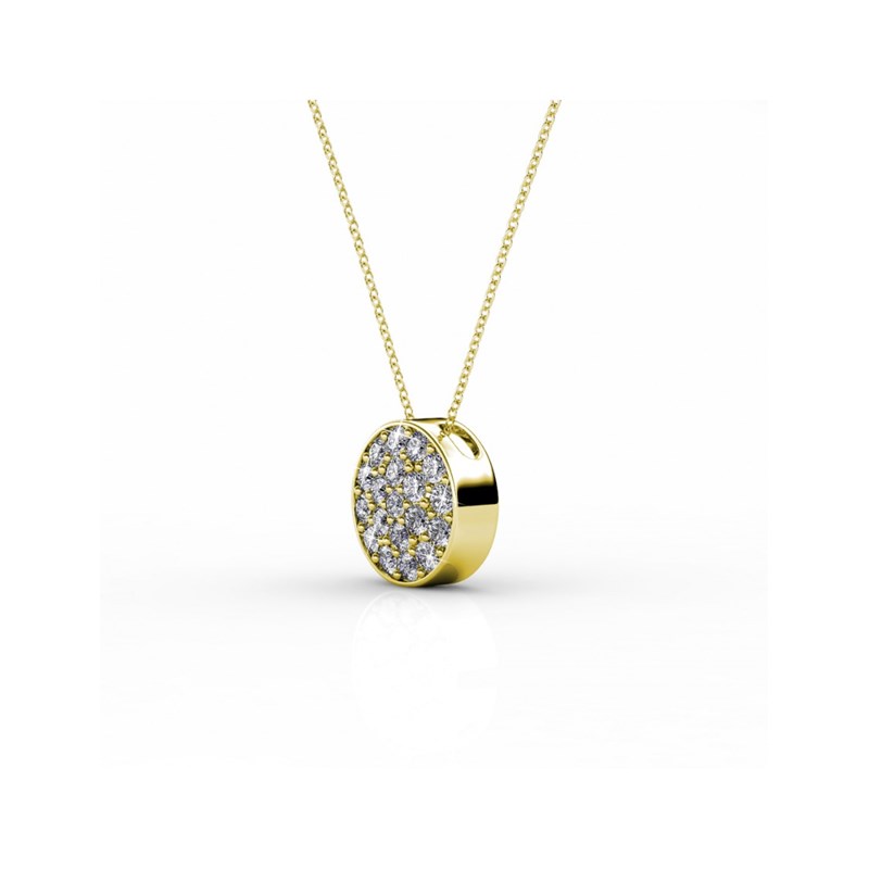 Pendentif Round - Or et Cristal - vue 3