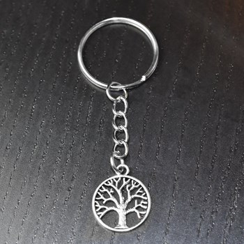 Porte-clés arbre de vie argenté