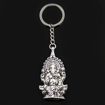Porte-clés Ganesh dieu hindou argenté