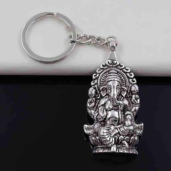 Porte-clés Ganesh dieu hindou argenté