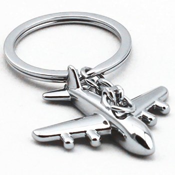 Porte-clés avion argenté