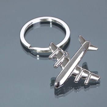Porte-clés avion argenté