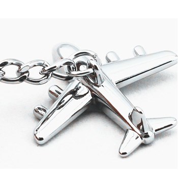Porte-clés avion argenté