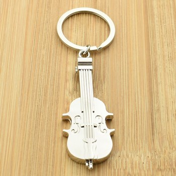 Porte-clés violon instrument de musique classique argenté