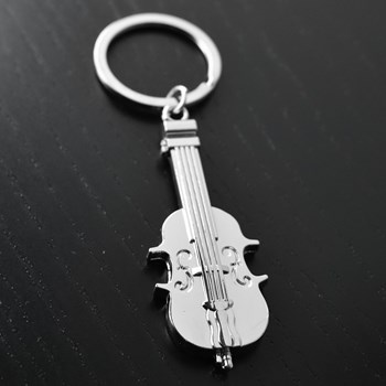 Porte-clés violon instrument de musique classique argenté