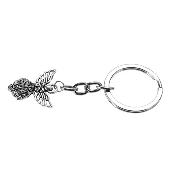 Porte-clés ange avec des ailes argenté