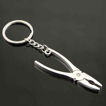 Porte-clés pince à bec outil bricolage argenté