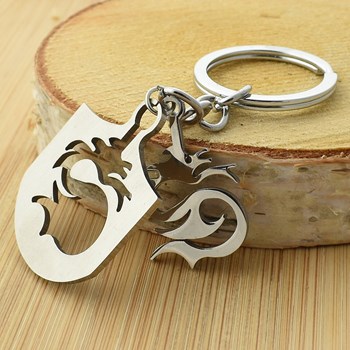 Dragon key ring stainless steel removable plate
