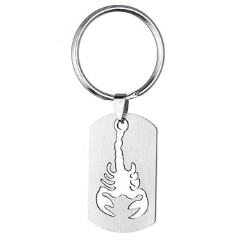 Scorpion key ring stainless steel removable plate