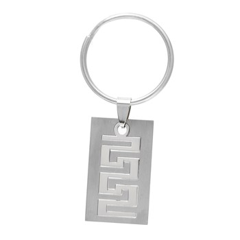 Aztec snake key ring stainless steel removable plate