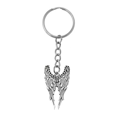 Porte-clés bijou de sac ailes d'ange argenté