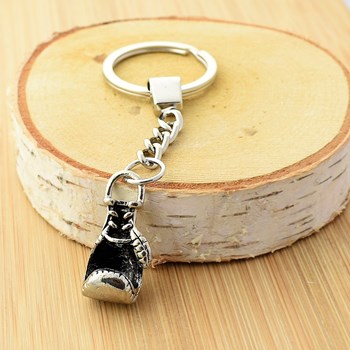 Silver boxing glove key ring