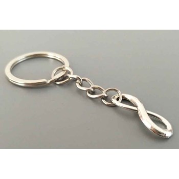 Silver Infinite Symbol key ring