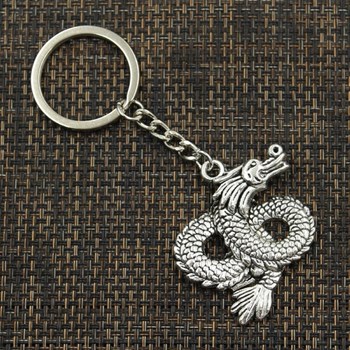 Silver dragon key ring